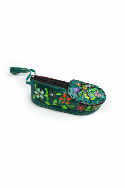 Monedero cuero zapato verde